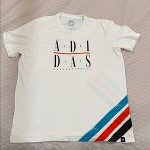 Adidas White Tee with Bold Graphic Design